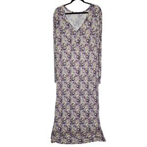 Posh Peanut Small Floral Maxi Maternity Dress Sleep Lounge Bamboo Sustainable